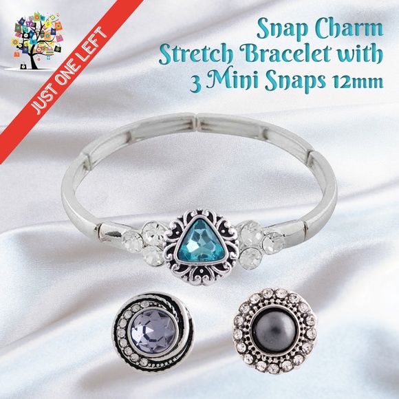 Dragonfly Spirit Designs Jewelry - Snap Charm Stretch Bracelet Includes 3 Mini Snaps 12mm